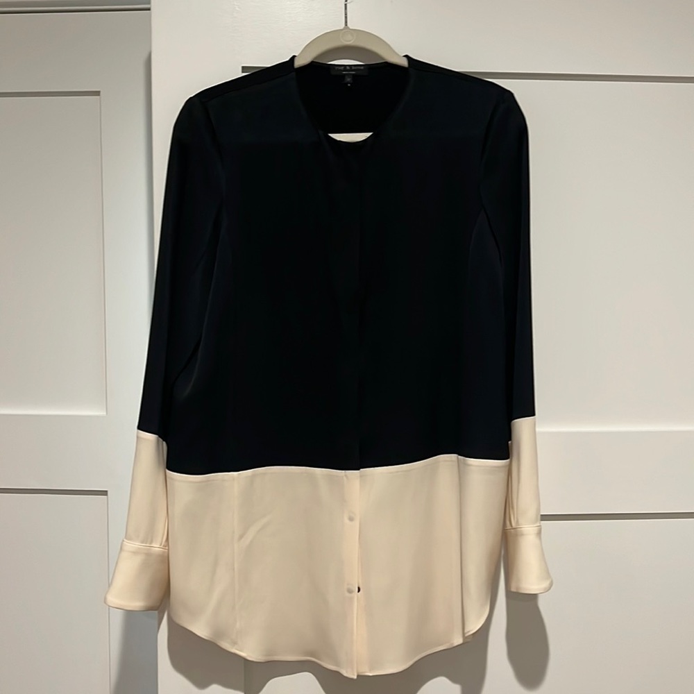 Rag and bone color block blouse
